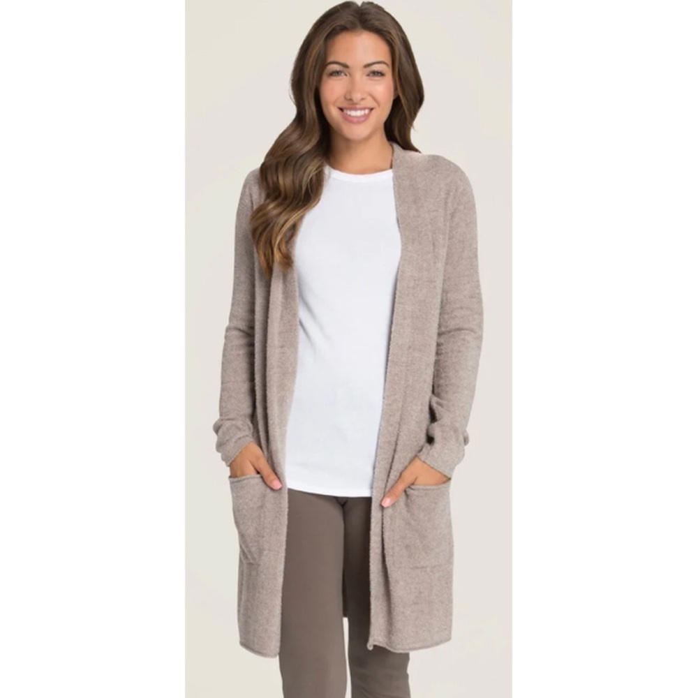 Barefoot Dreams Bamboo Chic Lite Cozy Long Brown Cardigan Size Medium